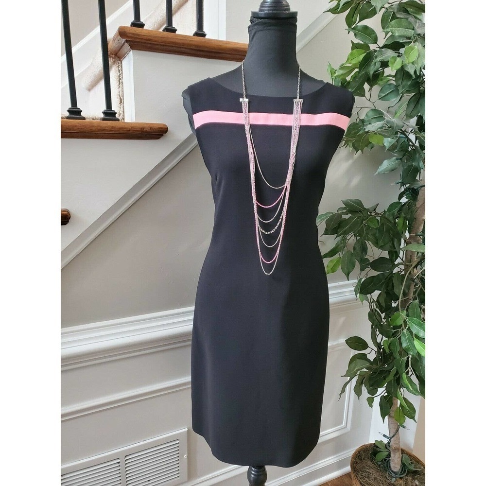 Casual Corner Acetate Round Neck Knee Length Dress